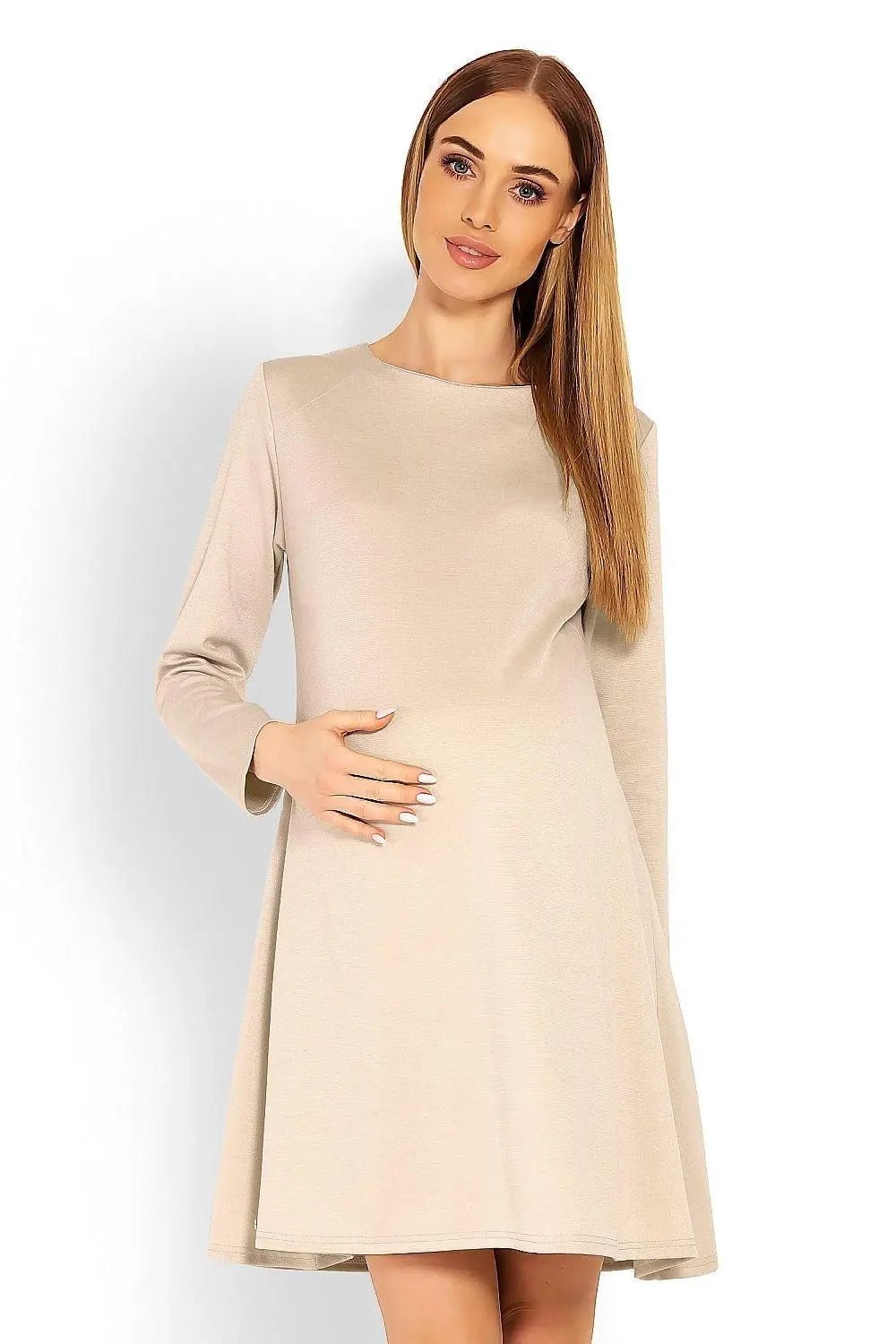 PeeKaBoo loose-fitting long sleeves pregnancy dress - Honesty Sales