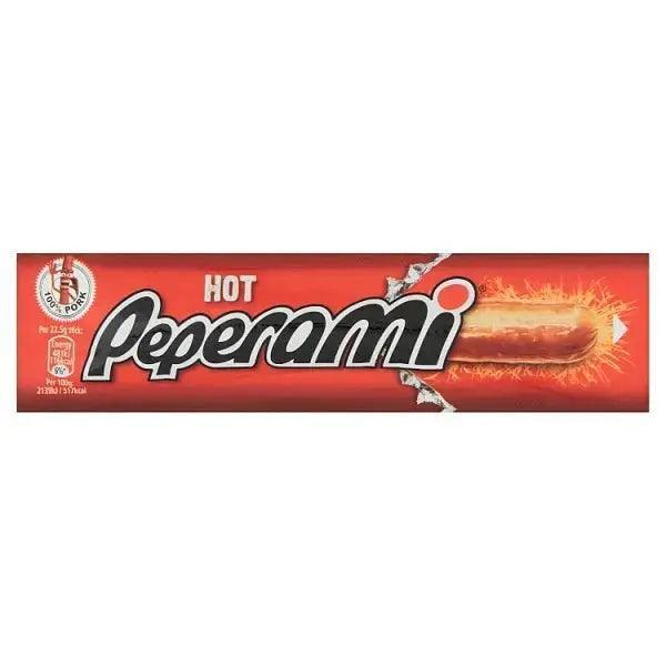 Peperami Hot 22.5g 100% pork. Gluten free. Protein kick - Honesty Sales
