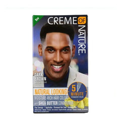 Permanent Dye Mens Color Creme Of Nature Dark Brown 2Oz - Honesty Sales