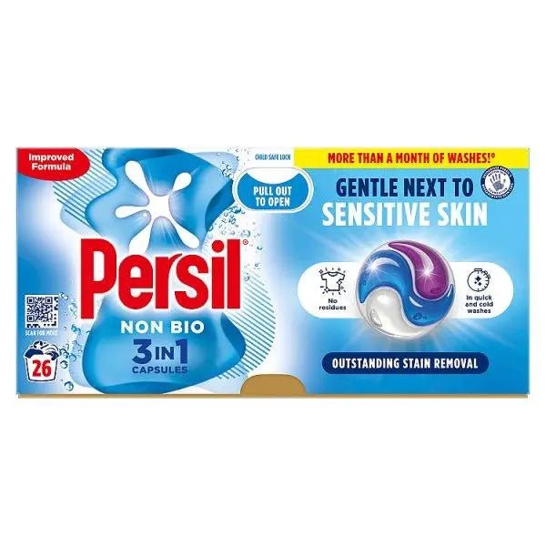 Persil 3 in 1 Washing Capsules Non Bio 26 washes (Case of 3) - Honesty Sales