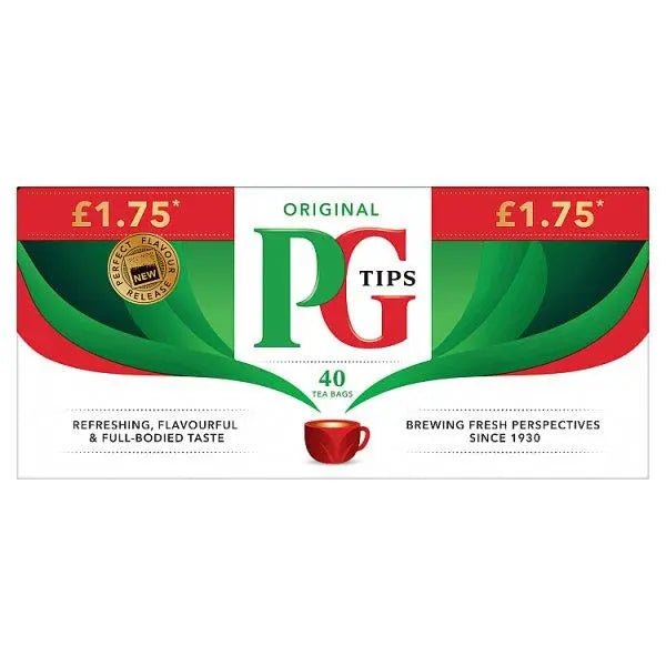 PG Tips 40 Original Tea Bags 116g (Case of 6) - Honesty Sales