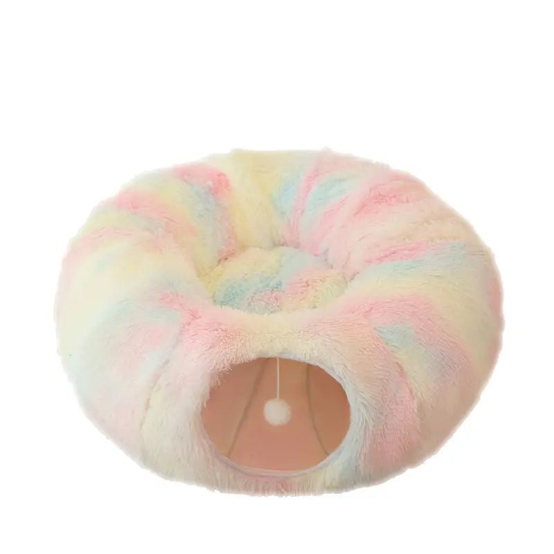 Plush Cat Bed, Cat Tunnel, Winter Warm Creative Pet Bed, Foldable Cat Passage, Dog Bed - Honesty Sales