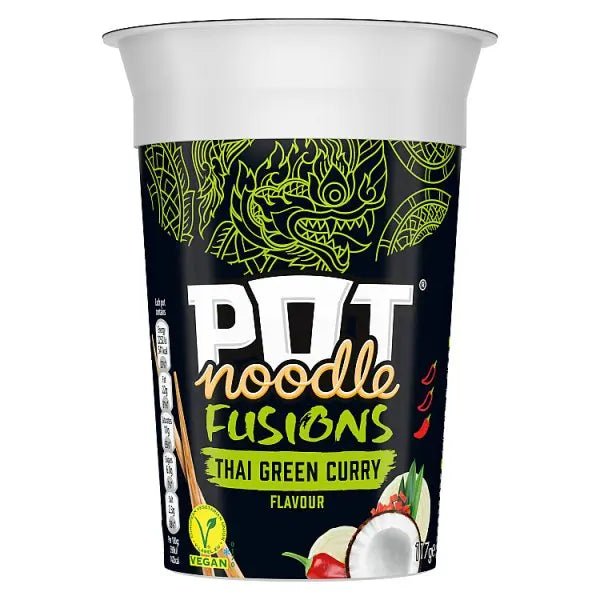 Pot Noodle Fusions Instant Snack Thai Green Curry 117 g (Case of 8) - Honesty Sales