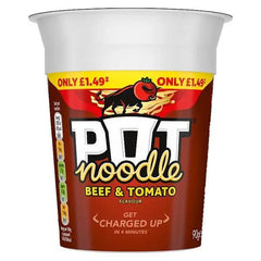 Pot Noodle Standard Pot Beef & Tomato 90 g (Case of 12) - Honesty Sales