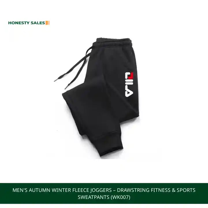 Men's Autumn Winter Fleece Joggers – Drawstring Fitness & Sports Sweatpants (WK007) by@Outfy