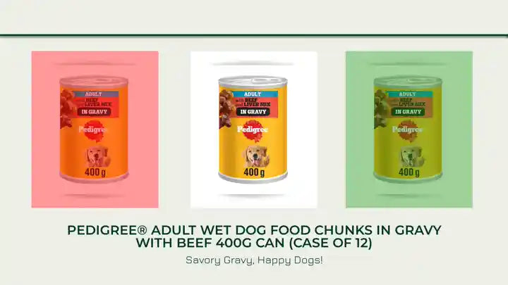 PEDIGREE® Adult Wet Dog Food Chunks in Gravy with Beef 400g Can (Case of 12) by@Outfy