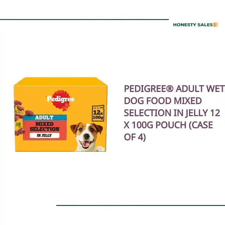 PEDIGREE® Adult Wet Dog Food Mixed Selection in Jelly 12 x 100g Pouch (Case of 4) by@Outfy