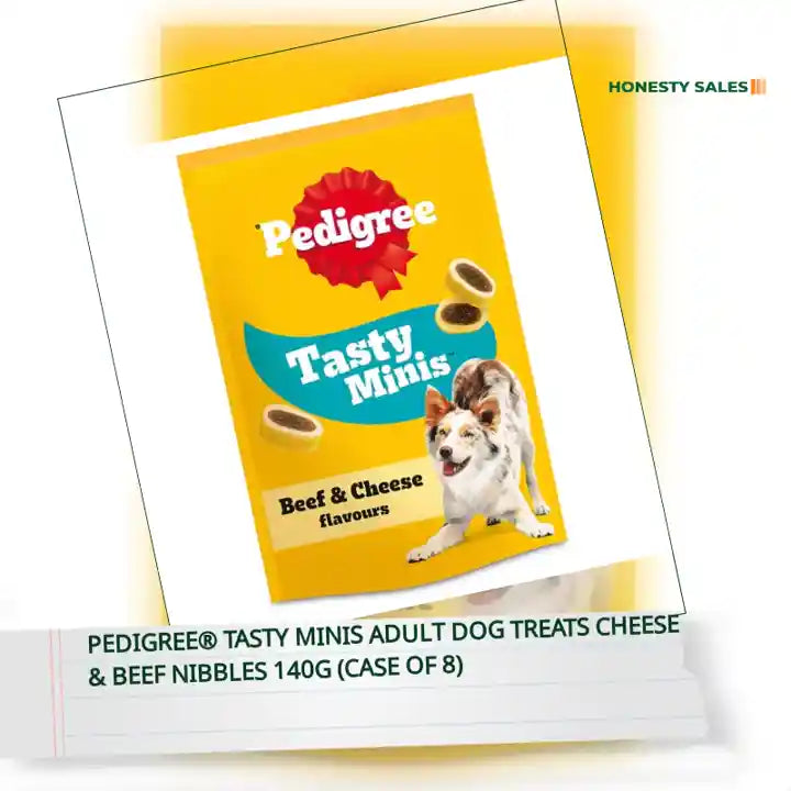 PEDIGREE® TASTY MINIS Adult Dog Treats Cheese & Beef Nibbles 140g (Case of 8) by@Outfy