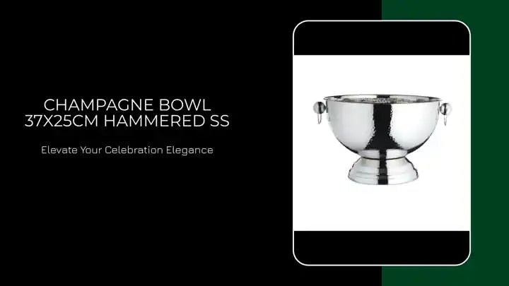 CHAMPAGNE BOWL 37X25CM HAMMERED SS by@Outfy