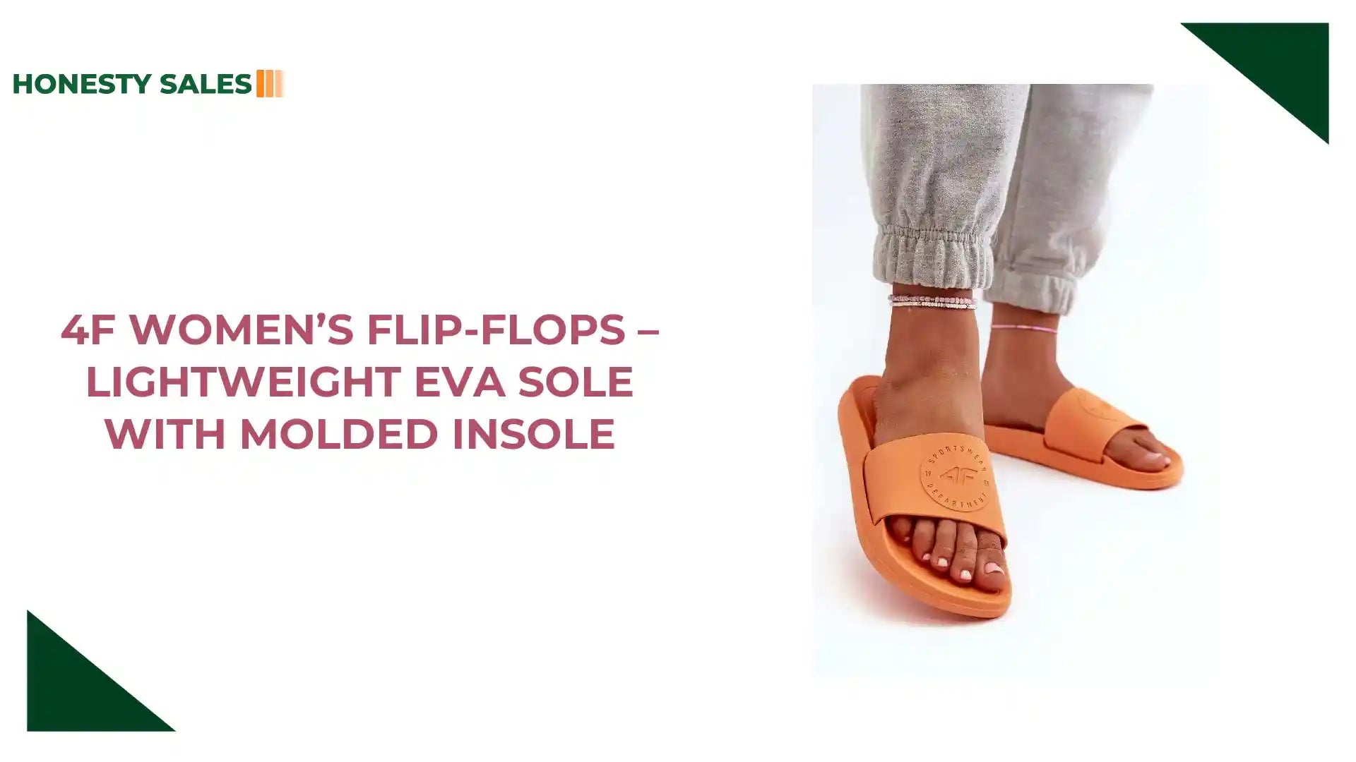 4F Women’s Flip-Flops – Lightweight EVA Sole with Molded Insole by@Outfy