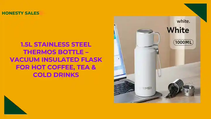 1.5L Stainless Steel Thermos Bottle – Vacuum Insulated Flask for Hot Coffee, Tea & Cold Drinks by@Outfy