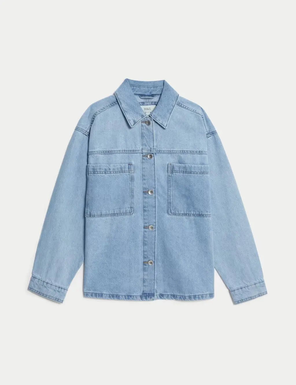 Pure Cotton Denim Relaxed Jacket - Honesty Sales