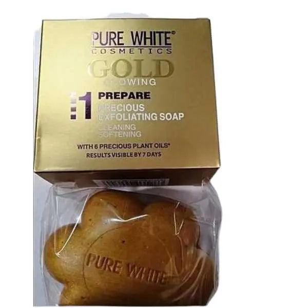 Pure White Cosmetics Gold Glowing No.1 Precious Exfoliating Soap 150G - Honesty Sales