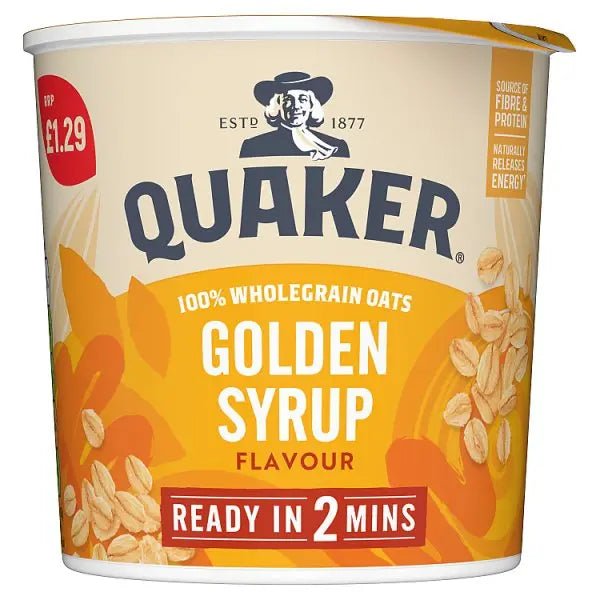Quaker Oat So Simple Golden Syrup Porridge Pot (Case of 8) - Honesty Sales