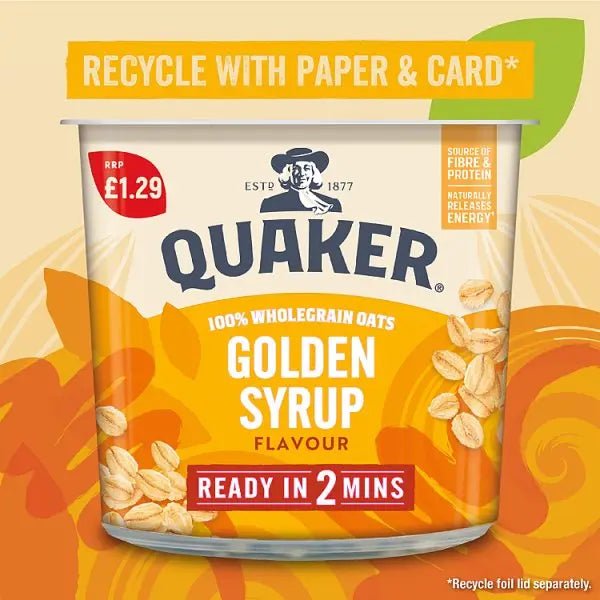 Quaker Oat So Simple Golden Syrup Porridge Pot (Case of 8) - Honesty Sales