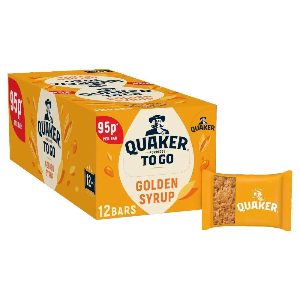 Quaker Porridge To Go Golden Syrup Breakfast Bar 55g (Case of 12) - Honesty Sales