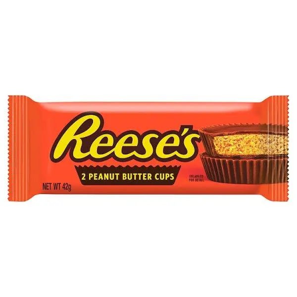 Reese's Milk Chocolate and Peanut Butter Cups, 2 Pack, 42g (Case of 36) - Honesty Sales