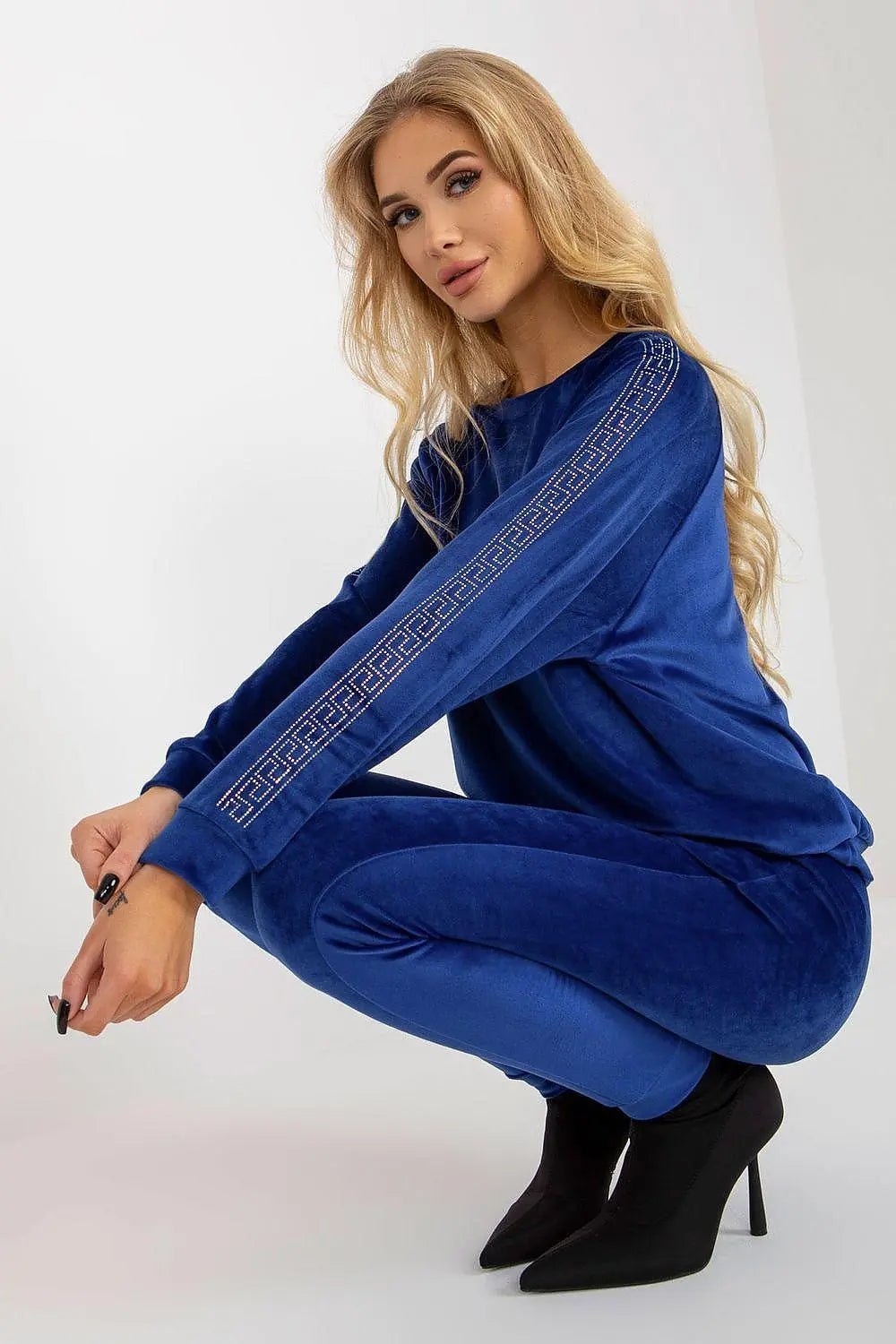 Relevance Velour blouse and long pants set - Honesty Sales