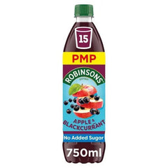Robinsons Apple & Blackcurrant No Added Sugar Squash PMP 750ml (Case of 12) - Honesty Sales