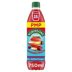 Robinsons Summer Fruits No Added Sugar Squash PMP 750ml (Case of 12) - Honesty Sales