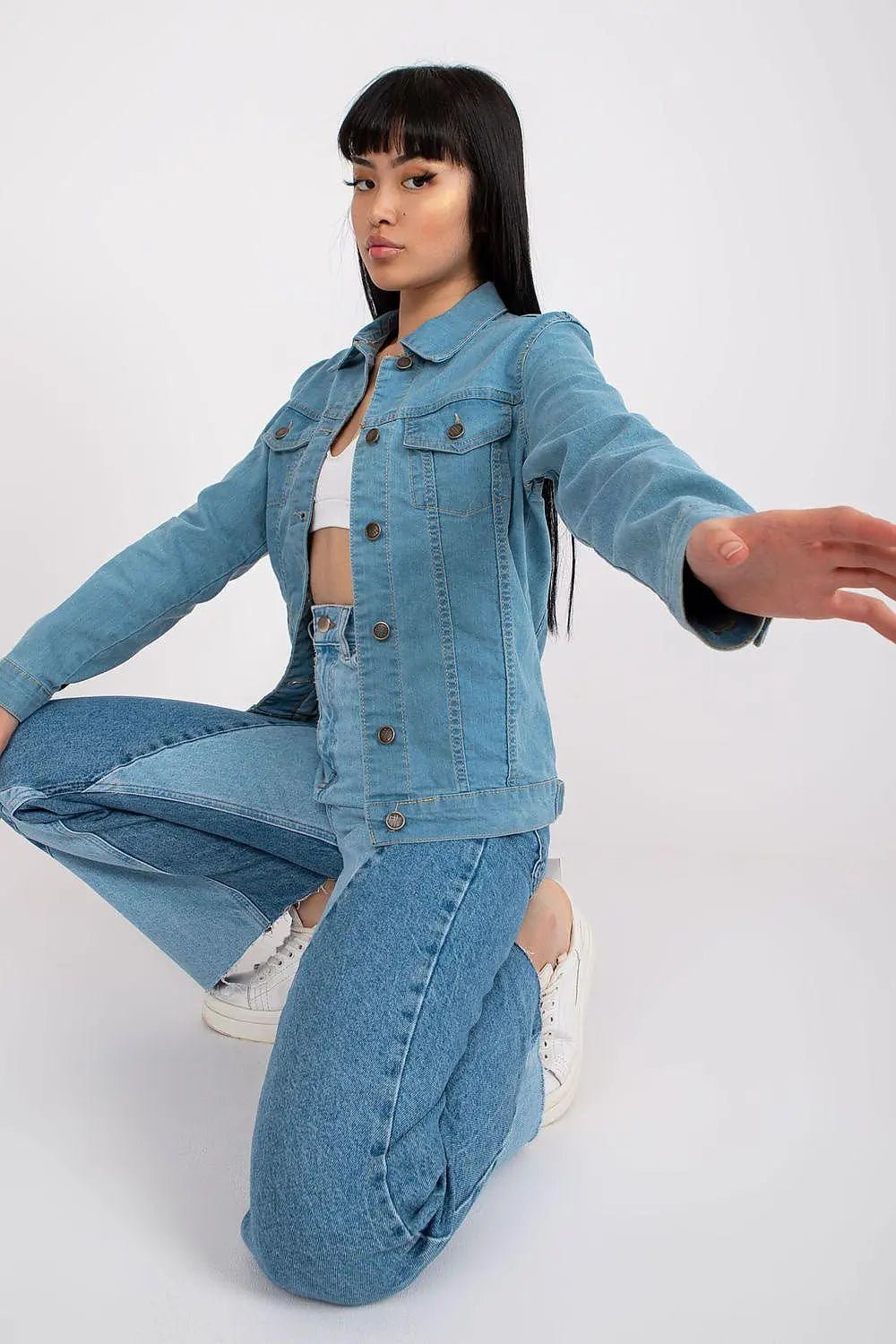 Rue Paris classic light blue denim jacket - Honesty Sales