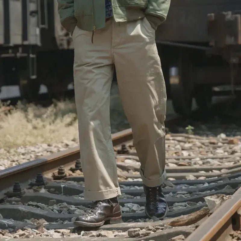 Rugged Bronson Army Chino Trousers 1942 Pattern Khakis Military Style Casual Pants - Honesty Sales