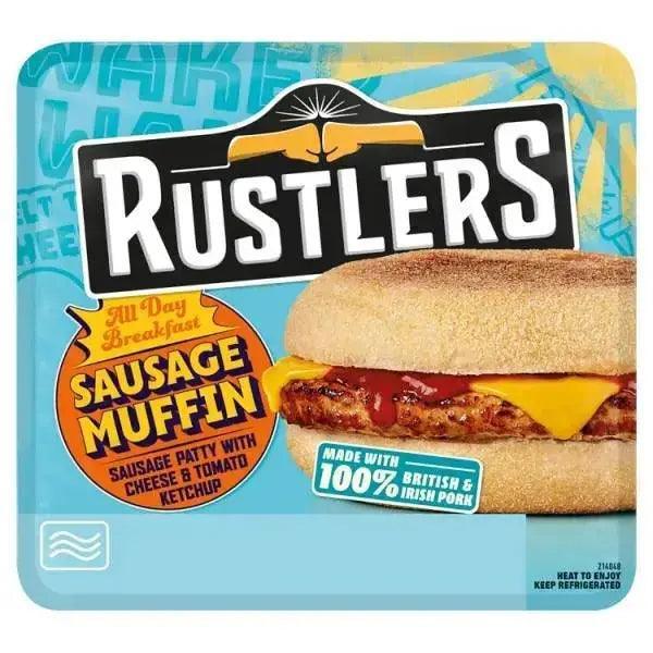 Rustlers All Day Breakfast Sausage Muffin 155g (Case of 4) - Honesty Sales