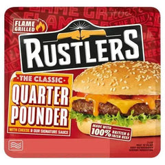 RUSTLERS The Classic Quarter Pounder with Cheese & Our Signature Sauce 190g (Case of 4) - Honesty Sales