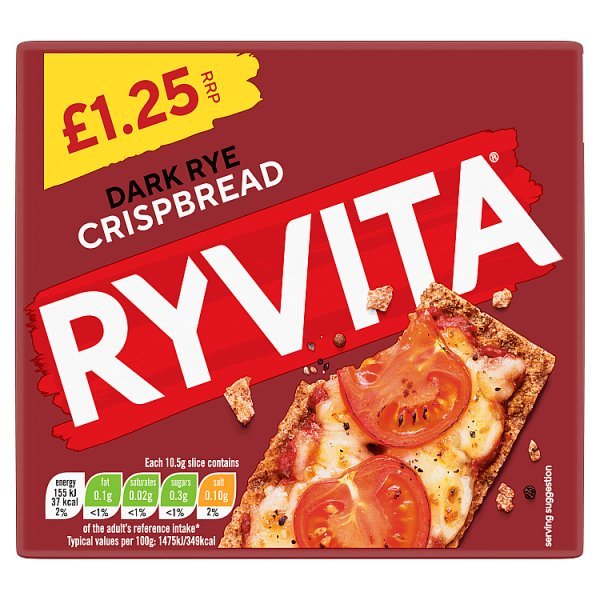 Ryvita Dark Rye Crispbread 150g (8 x 150g) - Honesty Sales