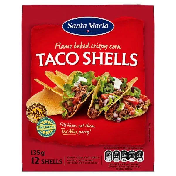 Santa Maria 12 Taco Shells 135g (Case of 6) - Honesty Sales