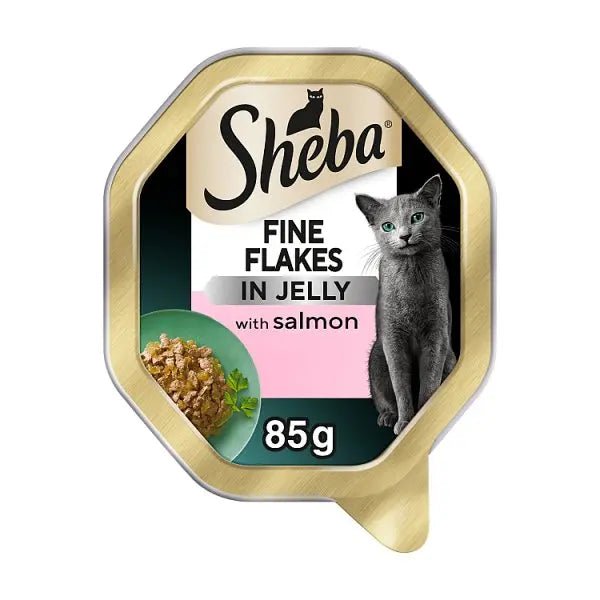 SHEBA® Fine Flakes Adult Wet Cat Food with Salmon Jelly 85g Tray (Case of 22) - Honesty Sales