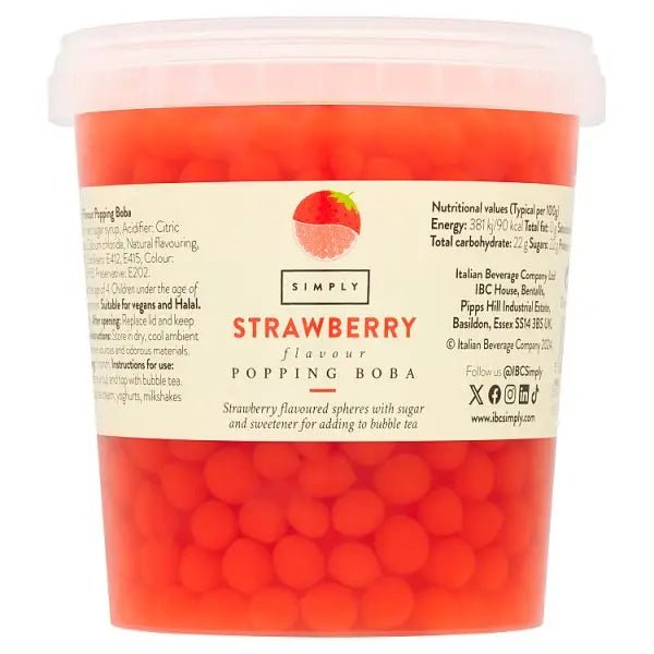 Simply Strawberry Flavour Popping Boba 870g - Honesty Sales