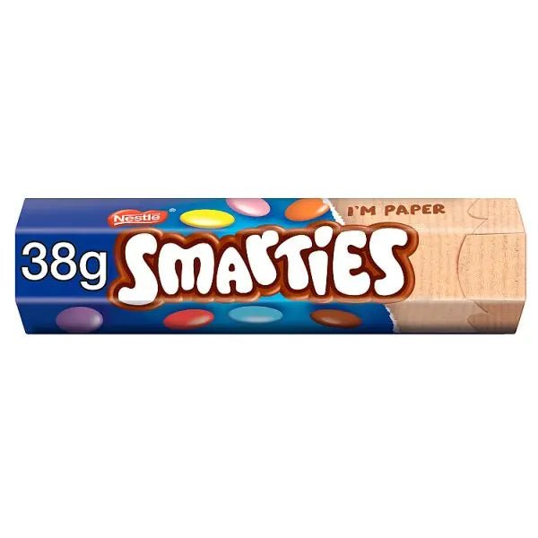 Smarties Milk Chocolate Tube 38g (Case of 24) - Honesty Sales