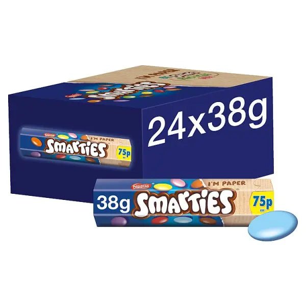 Smarties Milk Chocolate Tube 38g PMP 75p (Case of 24) - Honesty Sales