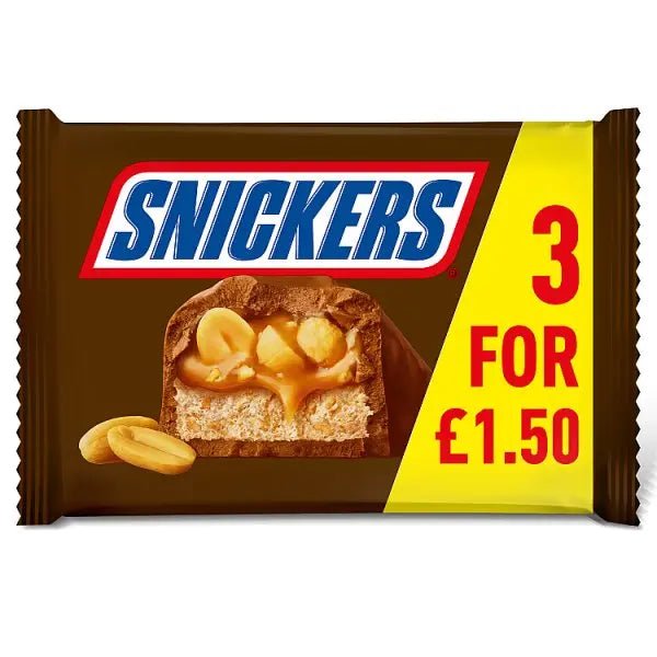 Snickers Caramel, Nougat, Peanuts & Milk Chocolate Bars Multipack (Case of 22) - Honesty Sales