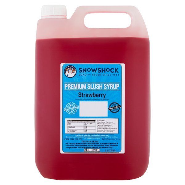 Snowshock Strawberry Premium Slush Syrup 5 Litres (1 x 5ltr) - Honesty Sales
