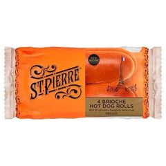 St Pierre 4 Brioche Hot Dog Rolls Pre-Cut - Honesty Sales