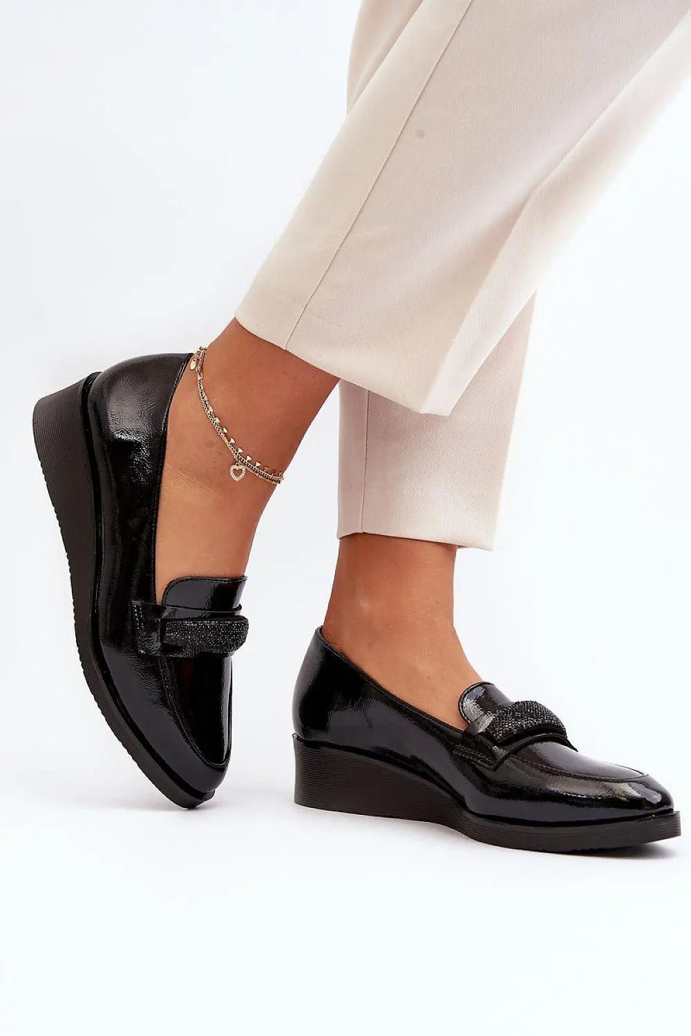 Step in style autumn decorative stripe on the front buskin low shoes - Honesty Sales
