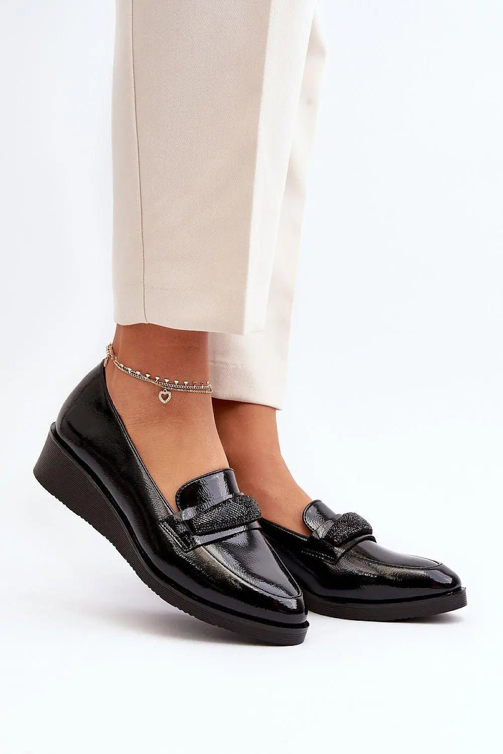 Step in style autumn decorative stripe on the front buskin low shoes - Honesty Sales
