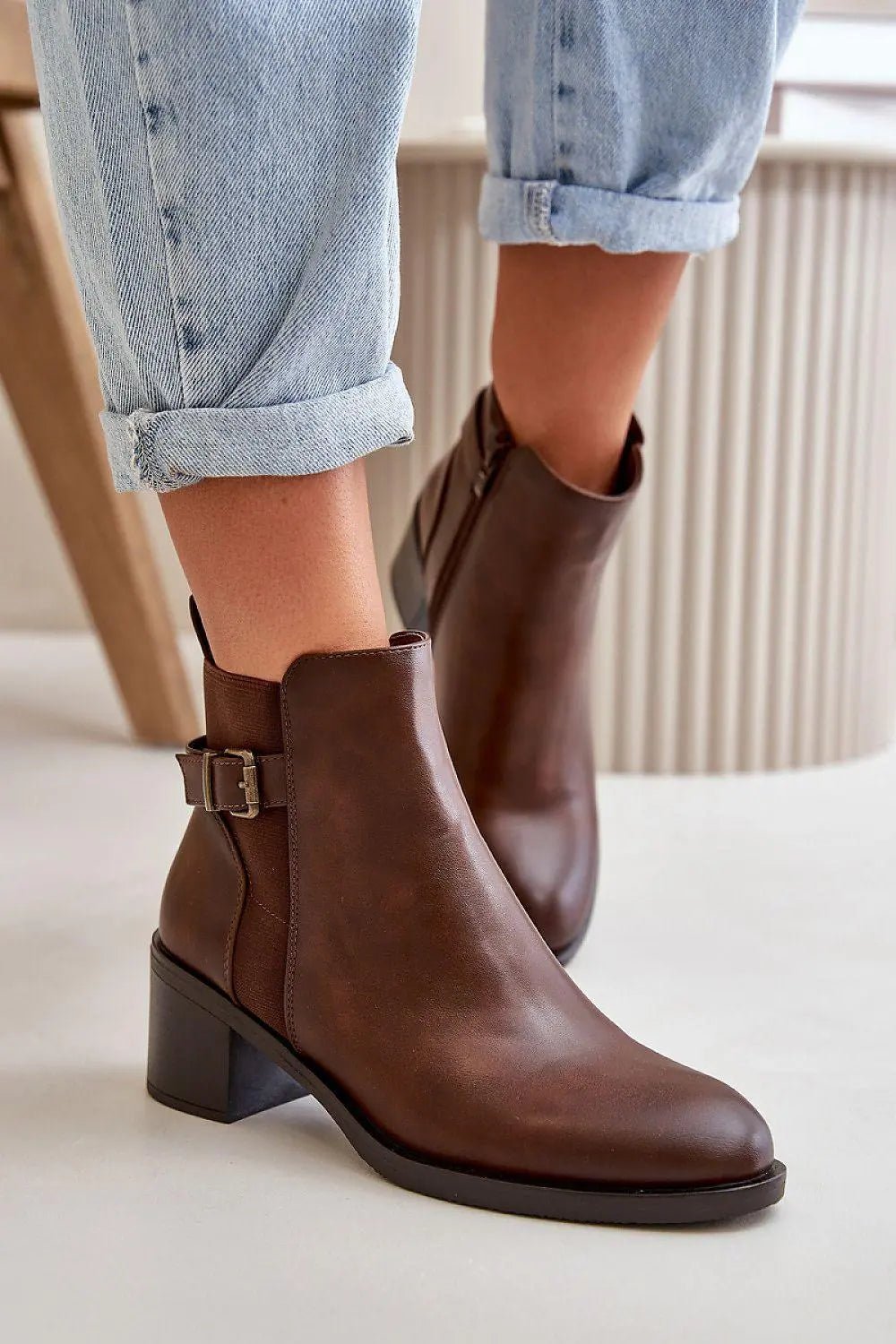 Step in style women's ankle boots made of eco leather - Honesty Sales