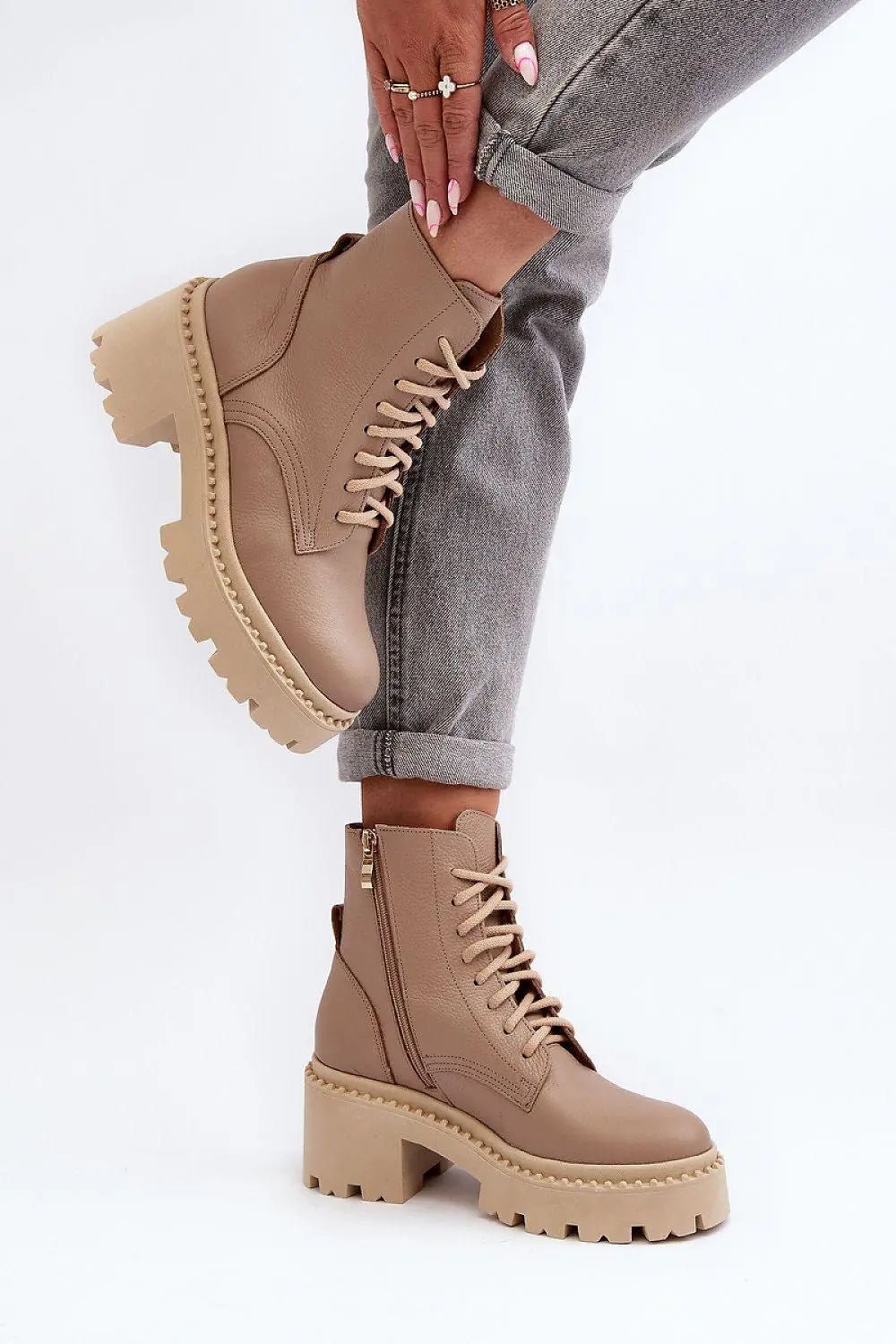 Step in style Women's natural leather boots - Honesty Sales