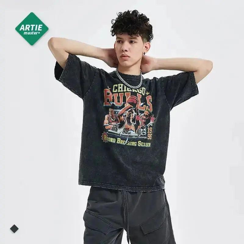 Summer New Chicago Bulls Printed T-Shirt Men's - Honesty Sales