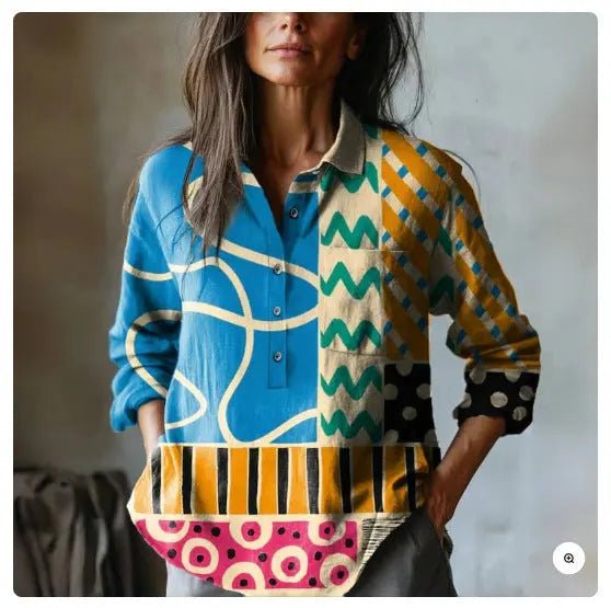 Summer Women's Clothing New Printed Casual Polo Shirt - Honesty Sales