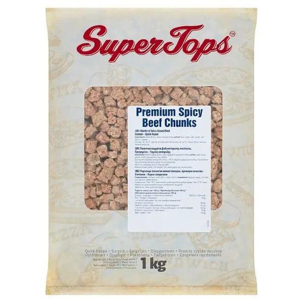 Super Tops Premium Spicy Beef Chunks 1kg - Honesty Sales