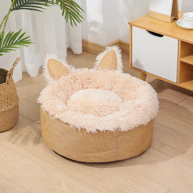 Supply Best Selling Faux Far Comfortable Plush Indoor Cat Bed House Cat Bed Plush Dog Cat Fluffy Bed - Honesty Sales