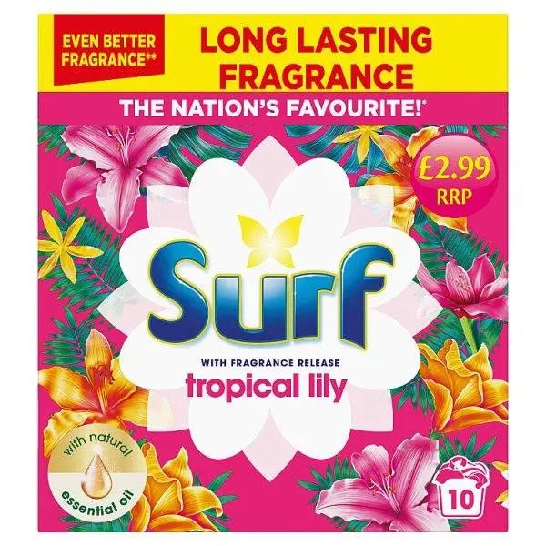 Surf Laundry Powder Tropical Lily 500 g 10 washes (Case of 7) - Honesty Sales
