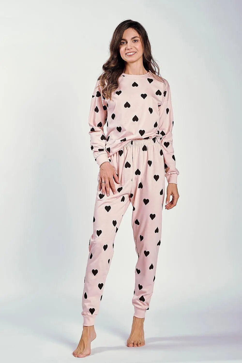Taro long-sleeved blouse and long pants Women's pajamas - Honesty Sales