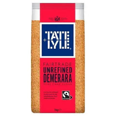 Tate & Lyle Fairtrade Unrefined Demerara Pure Cane Sugar 1kg - Honesty Sales