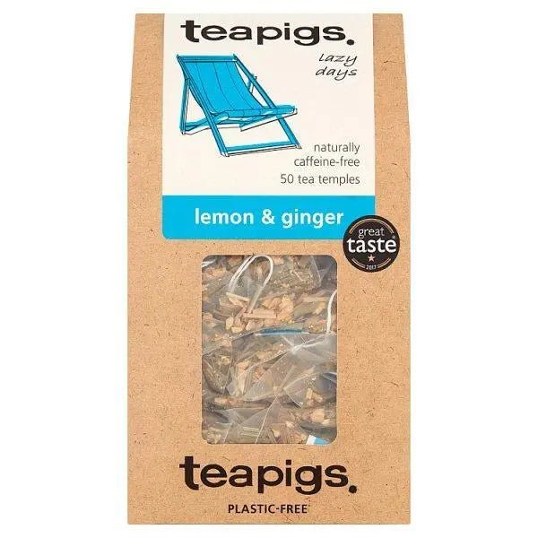 Teapigs Lemon & Ginger Tea Temples 50 x 2.5g (125g) - Honesty Sales
