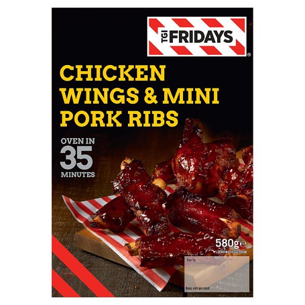 TGI Fridays Chicken Wings & Mini Pork Ribs 580g (6 x 580g) - Honesty Sales